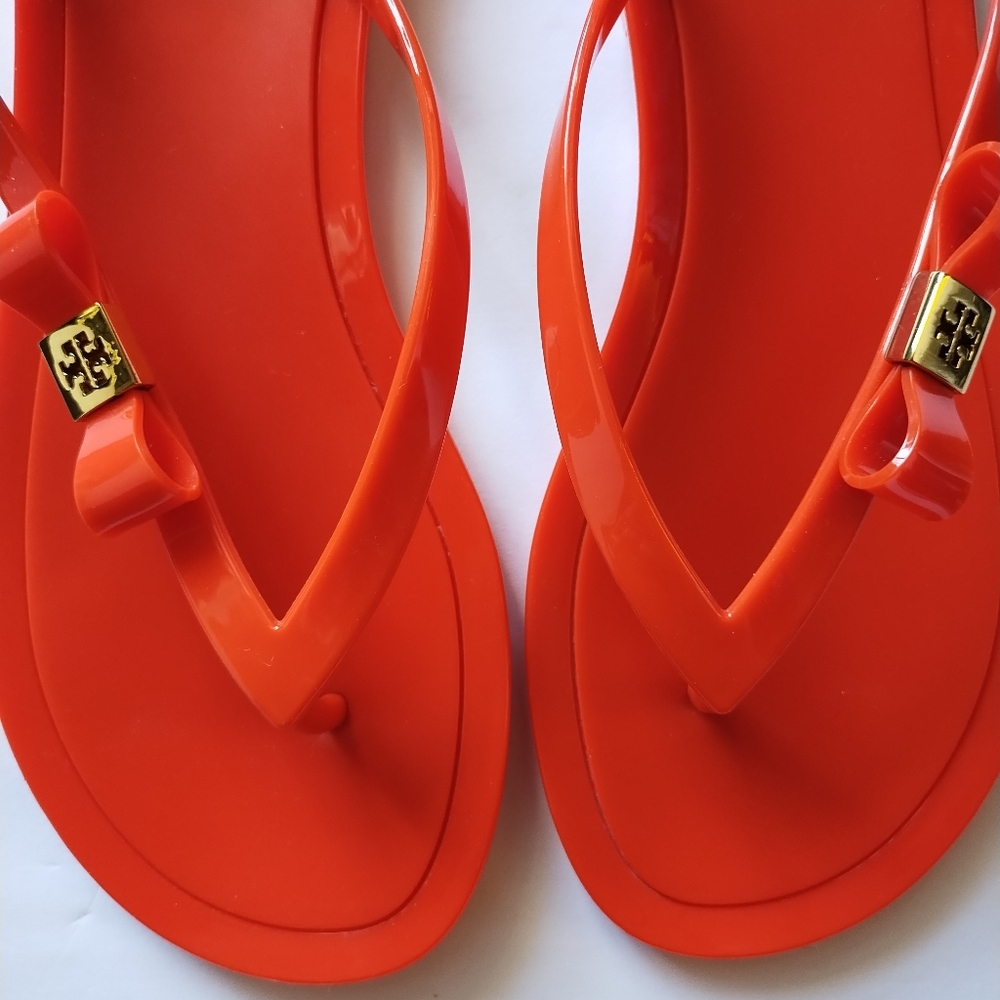 Tory Burch Michaela Bow Jelly Flip Flop Sandals Size 8 - Picture 9 of 16